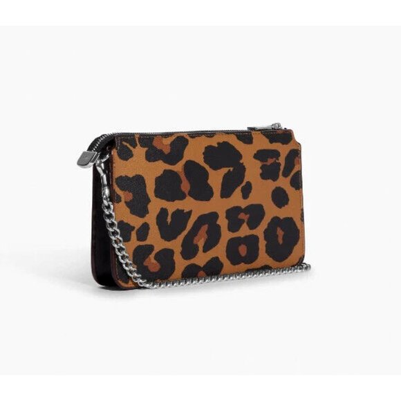 New Coach CC868 Poppy Crossbody with Card Case with Leopard Print and Signature - Picture 4 of 5